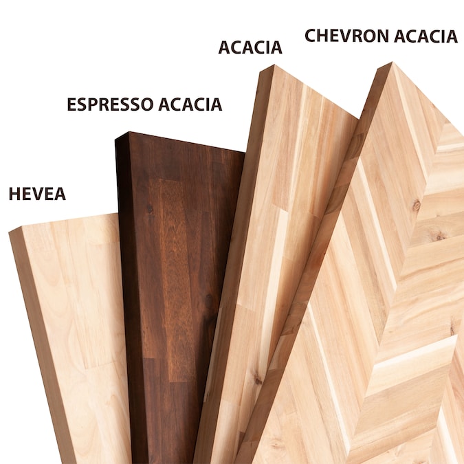 allen + roth - Unfinished 6-Ft X 39-In X 1.5-In Natural Chevron Acacia Wood Butcher Block Countertop - Serious Techies