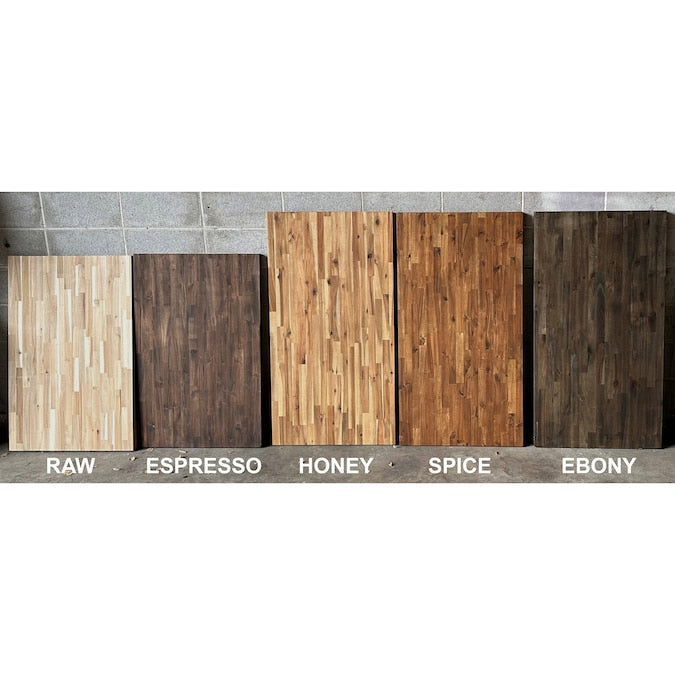 Sparrow Peak - Acacia Espresso Stained Natural Grain 6-Ft X 39-In X 1.5-In Espresso Stained Acacia Wood Butcher Block Countertop - Serious Techies