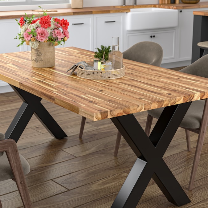 Sparrow Peak - Natural Grain 6-Ft X 39-In X 1.5-In Honey Stained Acacia Wood Butcher Block Countertop - Serious Techies