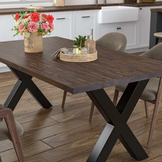 Sparrow Peak - Acacia Espresso Stained Natural Grain 6-Ft X 39-In X 1.5-In Espresso Stained Acacia Wood Butcher Block Countertop - Serious Techies