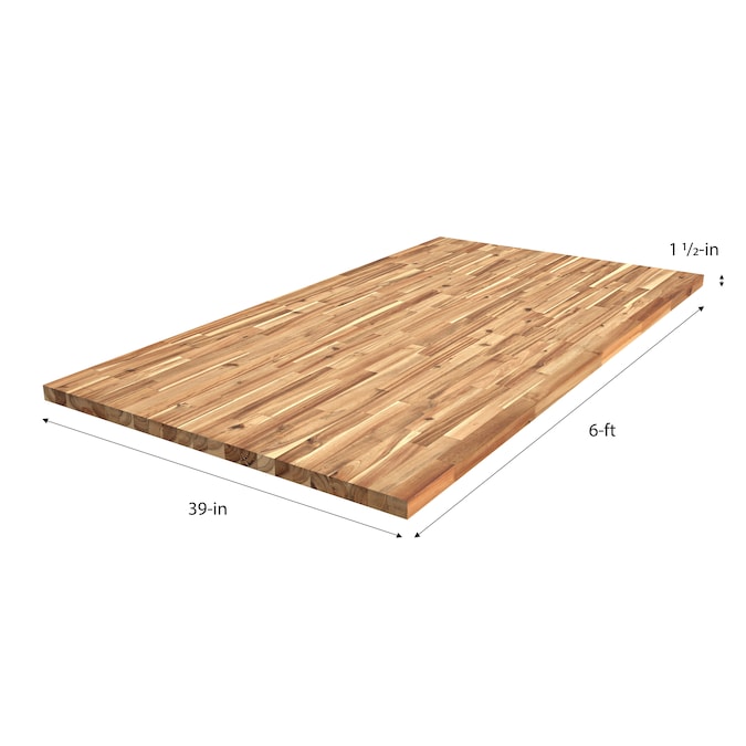 Sparrow Peak - Natural Grain 6-Ft X 39-In X 1.5-In Honey Stained Acacia Wood Butcher Block Countertop - Serious Techies