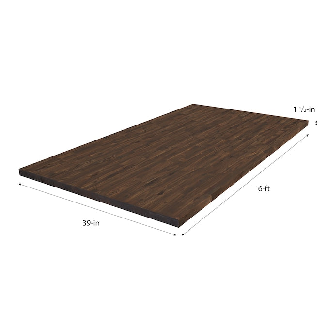 Sparrow Peak - Acacia Espresso Stained Natural Grain 6-Ft X 39-In X 1.5-In Espresso Stained Acacia Wood Butcher Block Countertop - Serious Techies