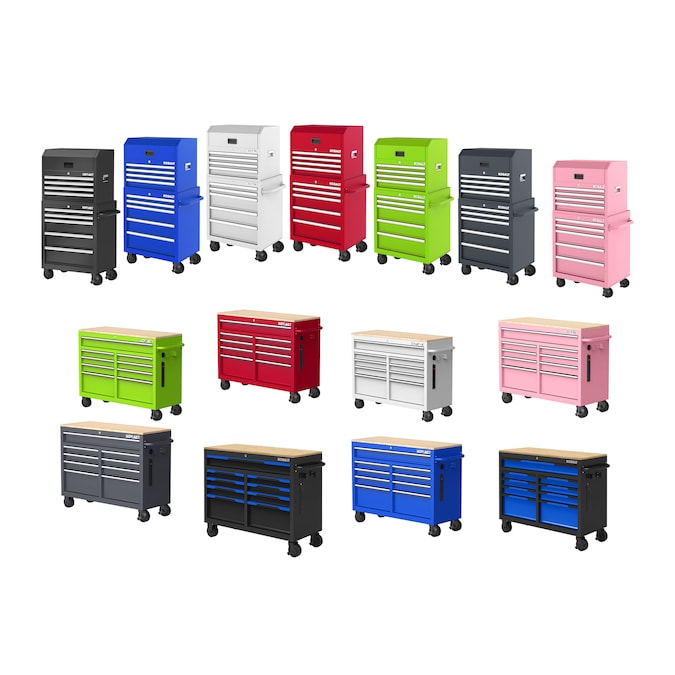 KOBALT - 46.1-In L X 37.2-In H 9 -Drawers Rolling Black Wood Work Bench - Serious Techies