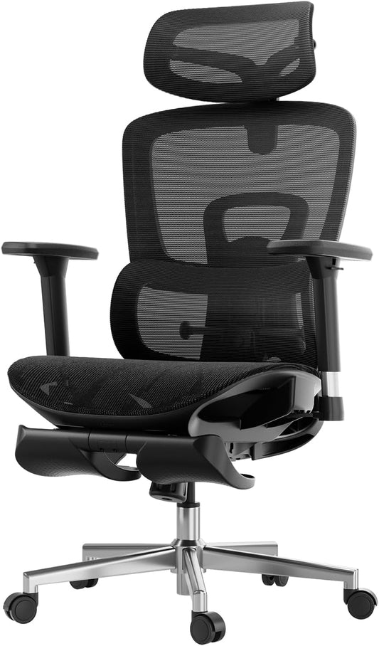 Ergonomic Office Chair with 3D Adjustable Armrests, Adjustable Lumbar Support High Back for Computer Chair, Big and Tall Mesh Office Chair, Home Office Desk Chairs Black