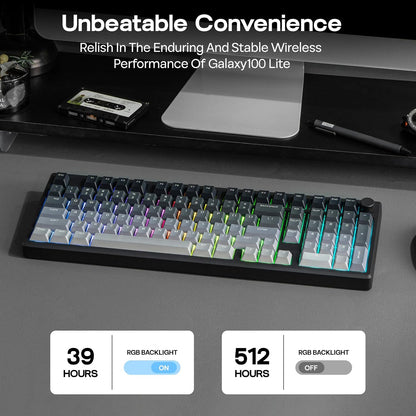 EPOMAKER - Galaxy100 Lite QMK/VIA Gaming Keyboard with 8000Mah Battery and Numpad, 1800 Aluminum Mechanical Keyboard, Usb-C/Bt/2.4Ghz, Hot-Swap, Creamy Sound (Black, Wisteria Linear Switch) - Serious Techies