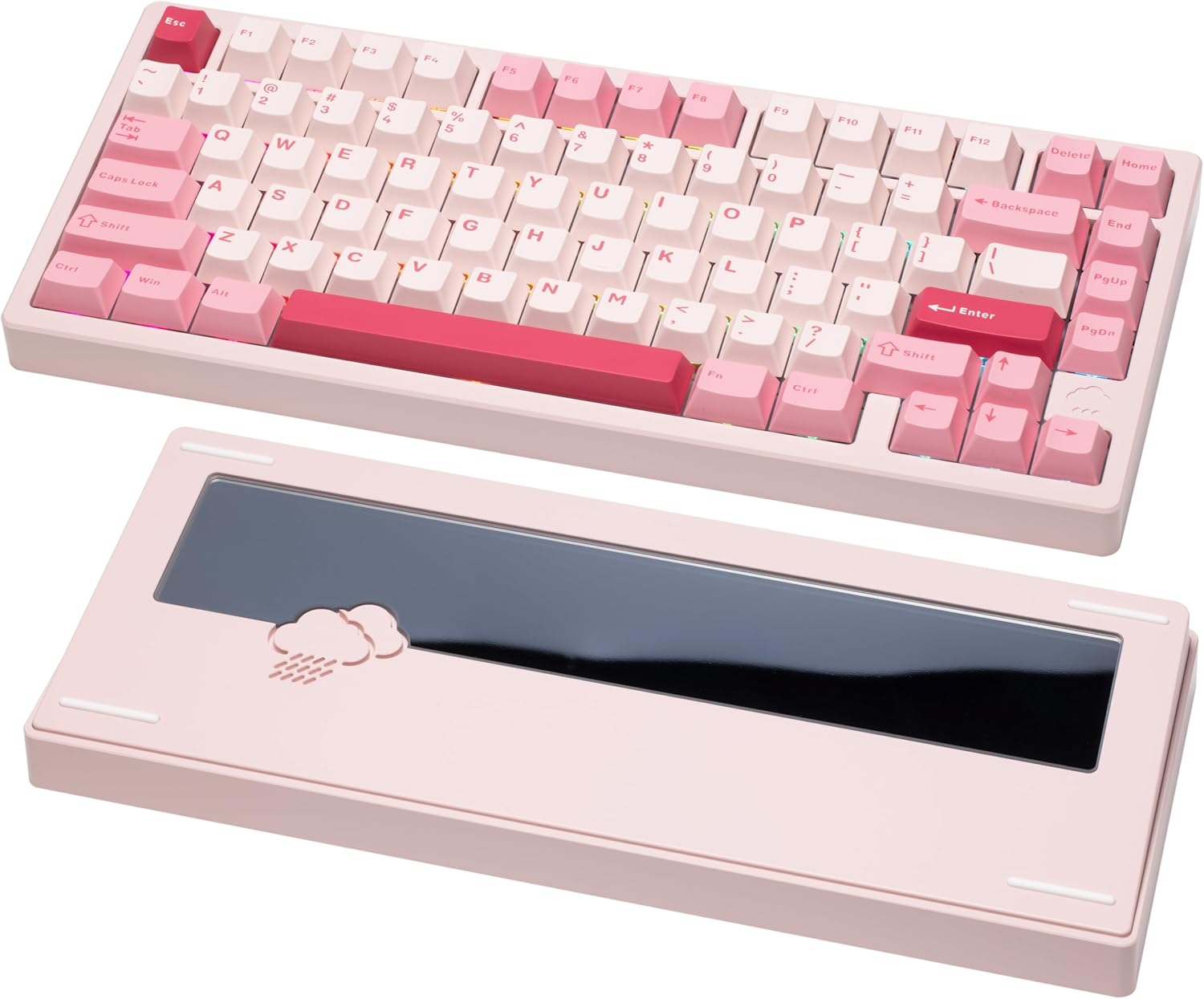 WOBKEY -  Rainy 75 CNC Aluminum Hmx/Jwk/Cocoa Switches Triple-Mode Connectivity Mechanical Keyboard with Superior Acoustics, No Rgb/Pp/Mirrored Glass/3500Mah/Violet Switch (Lite - Silver) - Serious Techies