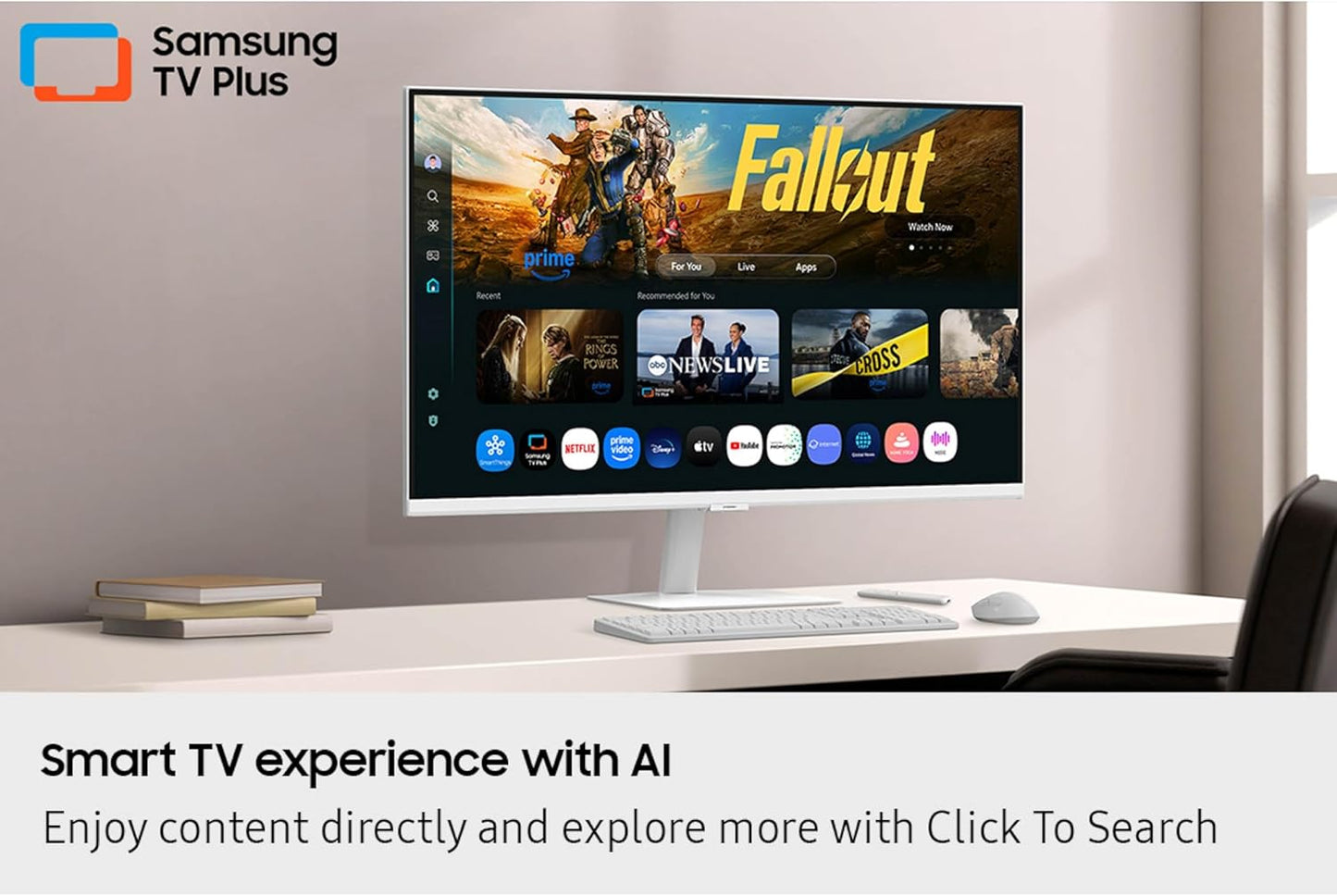 Samsung -32” Smart Monitor M7 (M70F) 4K UHD Display,  Vision AI, Smart TV Apps, Gaming Hub, USB-C, HDMI and USB-A, White, LS32FM703UNXZA, 2025 - Serious Techies