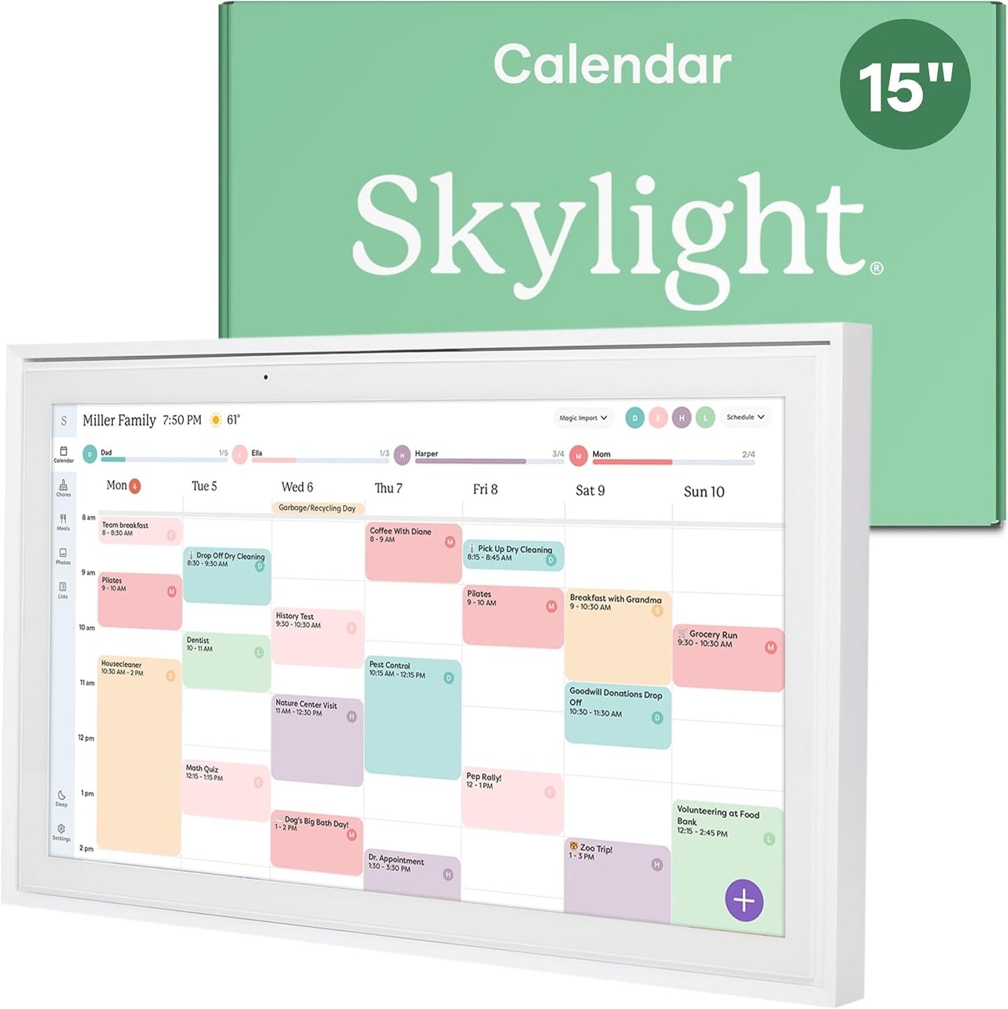 Skylight - Calendar - 15" Digital Calendar - White - Serious Techies