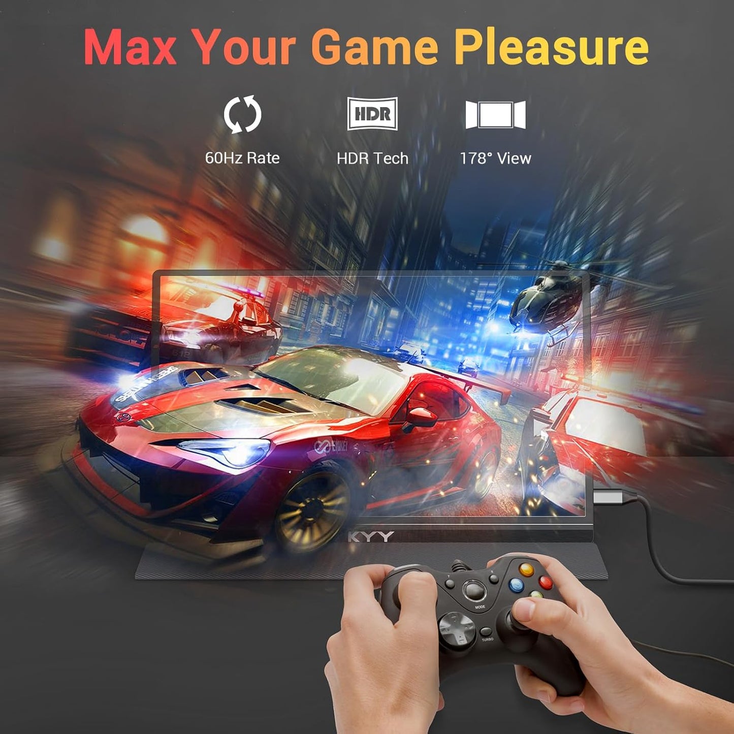 KYY - Portable Monitor 15.6'' FHD 1080P USB C HDMI Gaming Monitor Ultra-Slim IPS Display W/Smart Cover & Speakers, Plug&Play, External Monitor for Laptop PC Phone Mac Xbox PS4 - Serious Techies