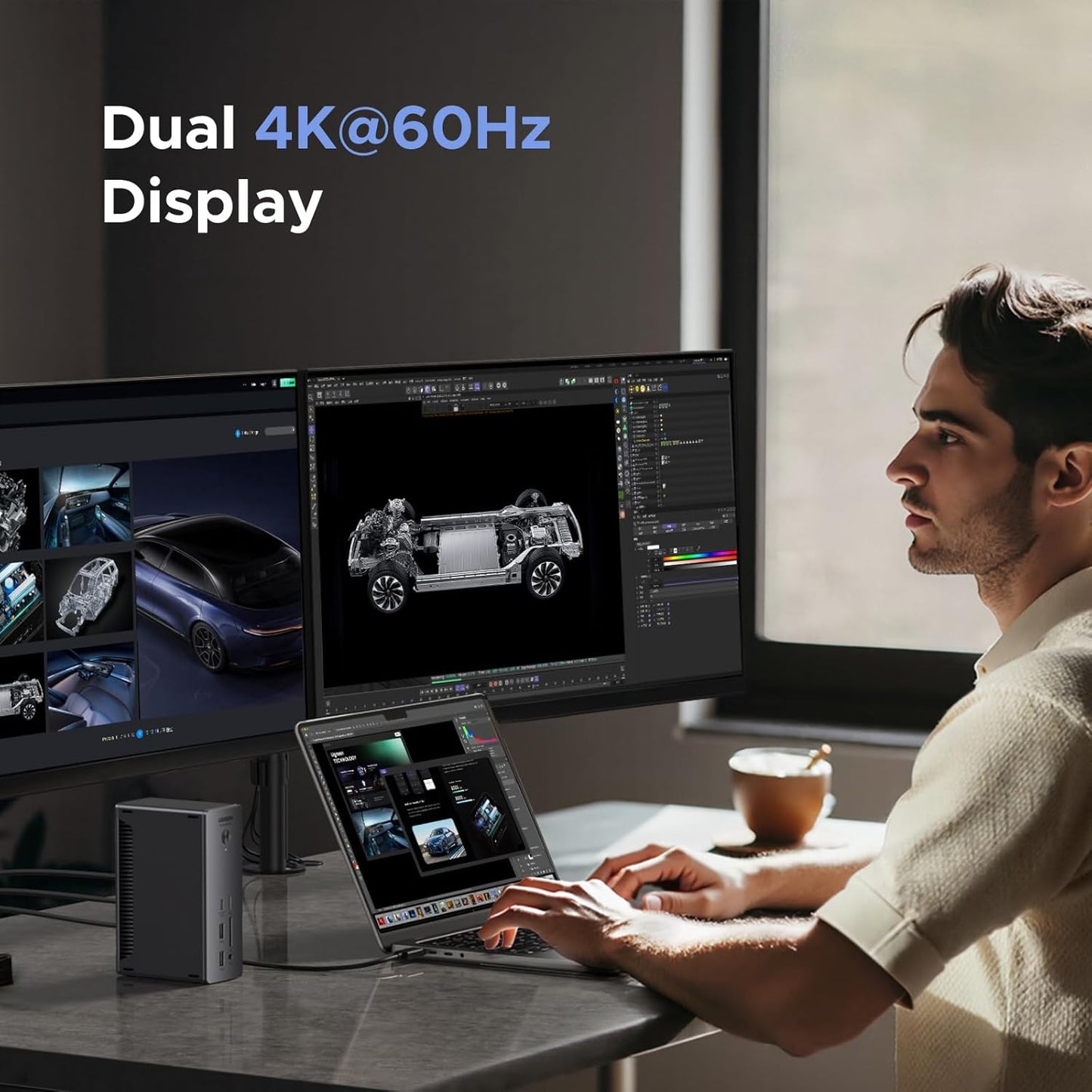 Thunderbolt 4 Dock Revodok Max 213 13-In-1 40Gbps Docking Station with Dual 4K@60Hz Single 8K Display, 90W Charging for Laptop, 2.5Gbe, SD/TF 4.0 for Macbook Surface Pro and More