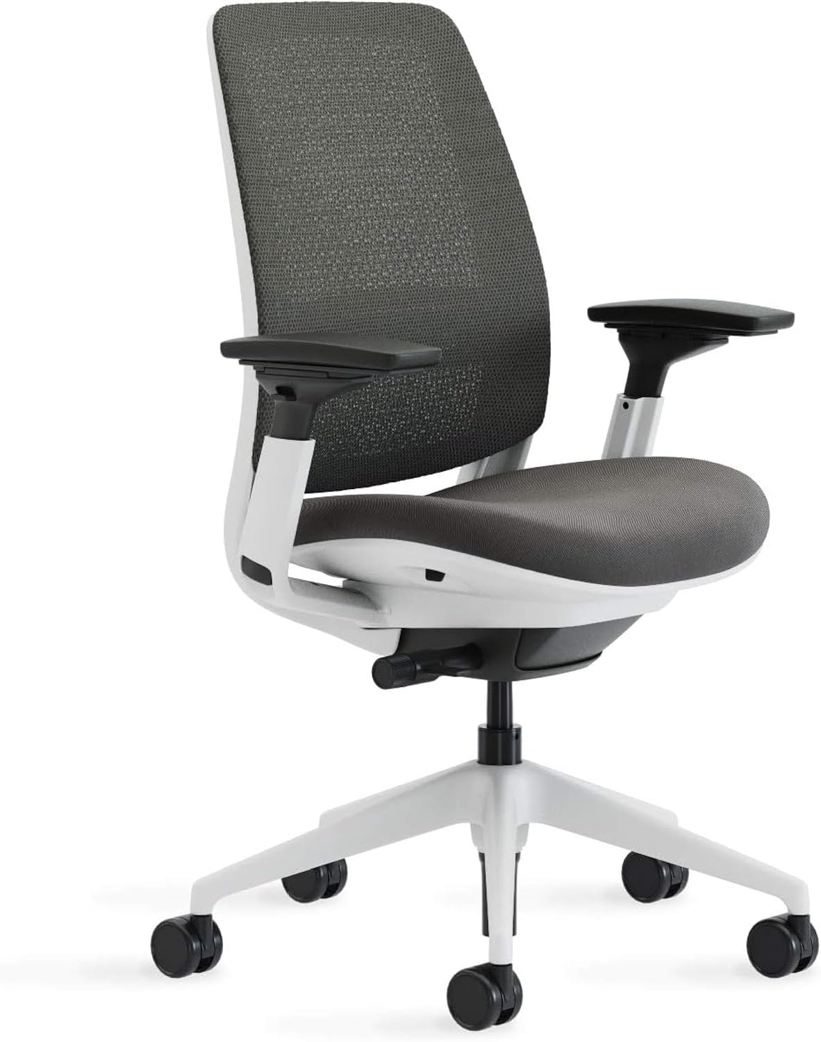 Steelcase - Series 2 Office Chair - Ergonomic Work Chair with Wheels for Carpet - with Back Support, Weight-Activated Adjustment & Arm Support - Adjustable Rolling Chairs for Desk - Graphite - Serious Techies