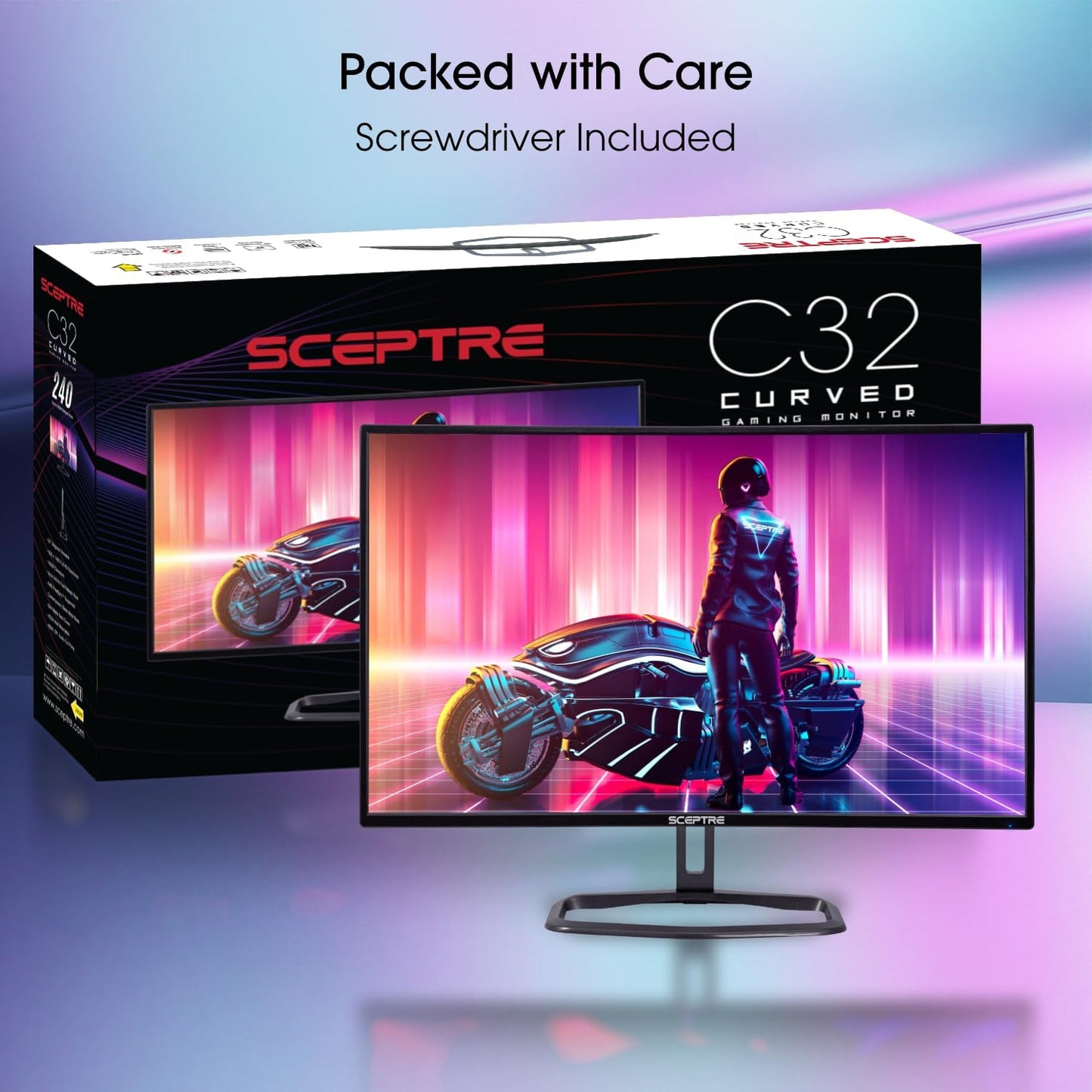 Sceptre - Curved 32 Inch Gaming Monitor up to 240+Hz 1Ms 99% Srgb AMD Freesync Premium Build-In Speakers, HDMI Displayport Machine Black (C325B-FWD240 Series) - Serious Techies