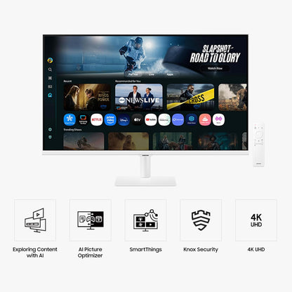 Samsung -32” Smart Monitor M7 (M70F) 4K UHD Display,  Vision AI, Smart TV Apps, Gaming Hub, USB-C, HDMI and USB-A, White, LS32FM703UNXZA, 2025 - Serious Techies