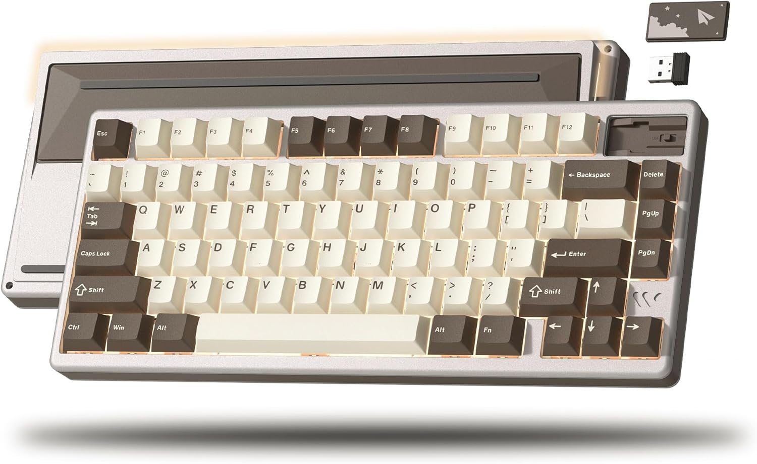 Womier - (SK71 Pro-Black) Wireless Keyboard Gaming, Creamy Mechanical Keyboard, CNC Aluminum with 8000Mah Battery, QMK/VIA Tri-Mode Key Board Custom Hot Swappable RGB Backlit for Windows/Mac/Pc 