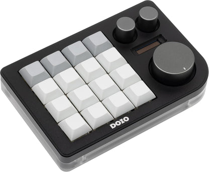 KEEBMONKEY - Megalodon Triple Knob Macro Pad Programmable Designer Mini Keyboard 16 Keys (Black) - Serious Techies