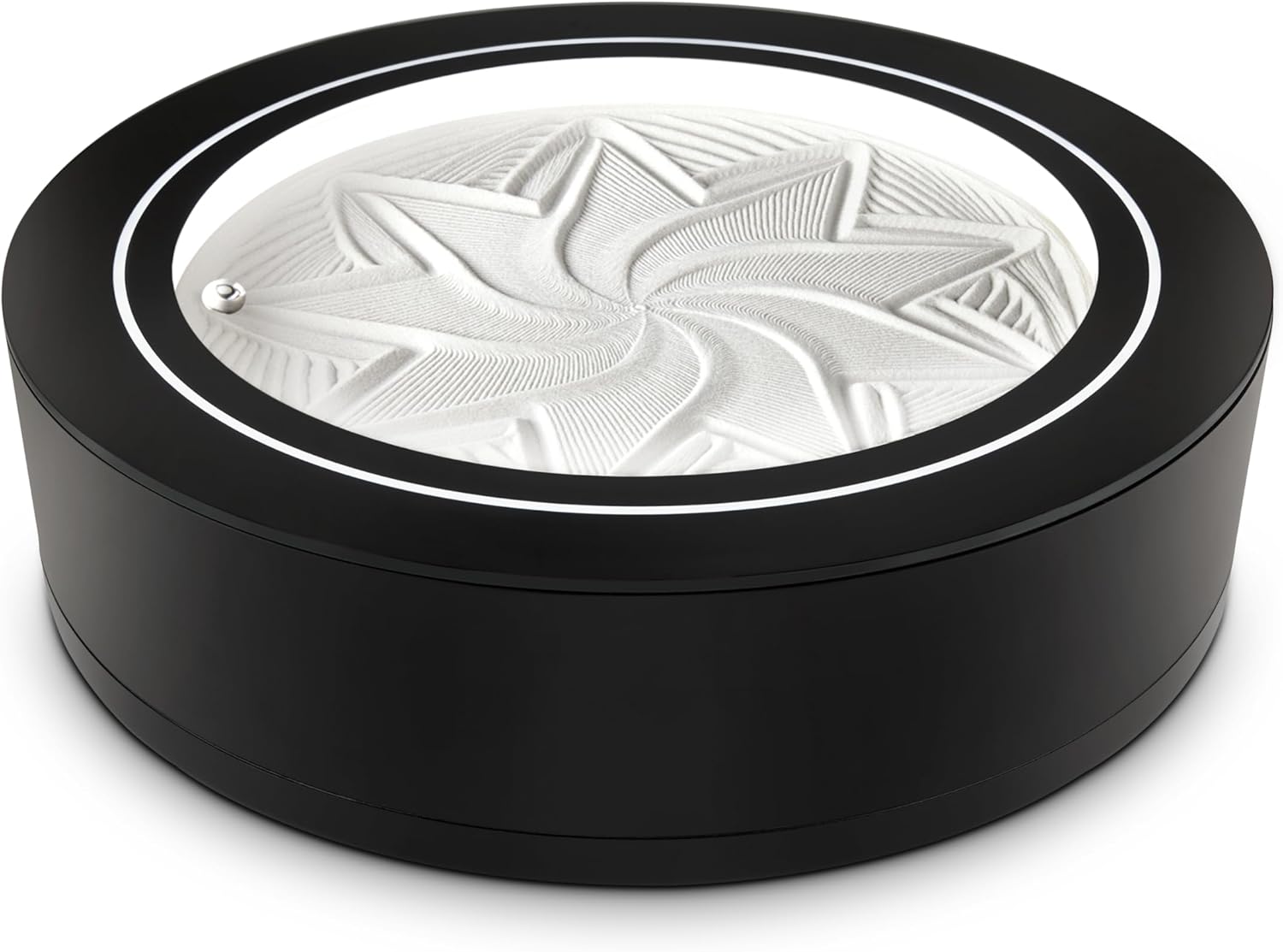 Homedics - 11” Drift Sandscape, Compact Size, Zen Garden, Meditation Accessories, Decorative Sandscape, Smart LED Lighting, Wi-Fi Enabled (Black) - Serious Techies