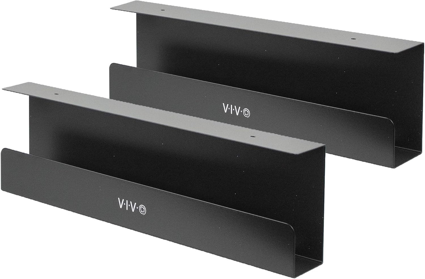 VIVO - Under Desk 17 Inch Cable Management Trays, Power Strip Holders, Cord Organizers, Wire Tamers for Office and Home, Black, 2 Pack, DESK-AC06-2C - Serious Techies