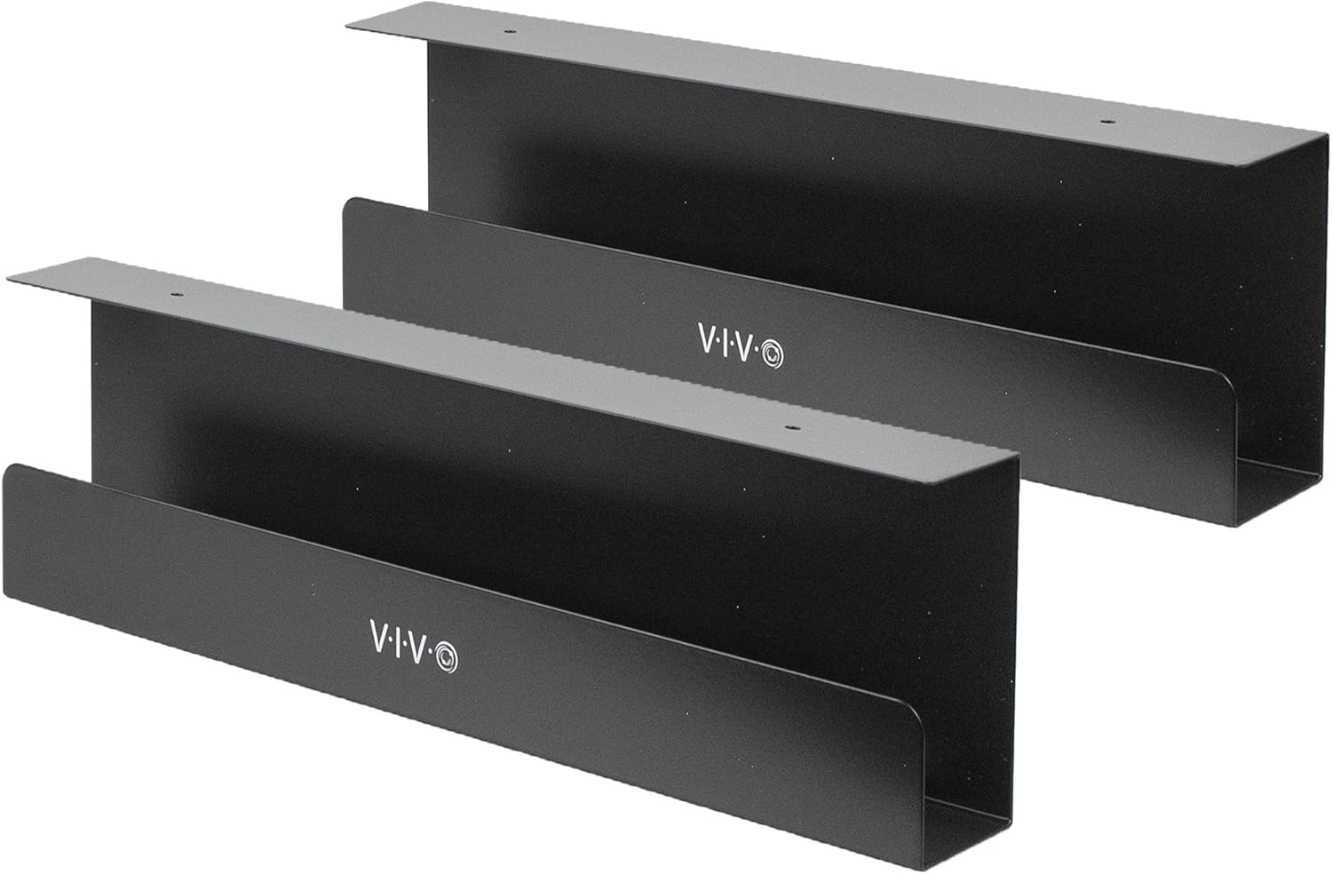 VIVO - Under Desk 17 Inch Cable Management Trays, Power Strip Holders, Cord Organizers, Wire Tamers for Office and Home, Black, 2 Pack, DESK-AC06-2C - Serious Techies