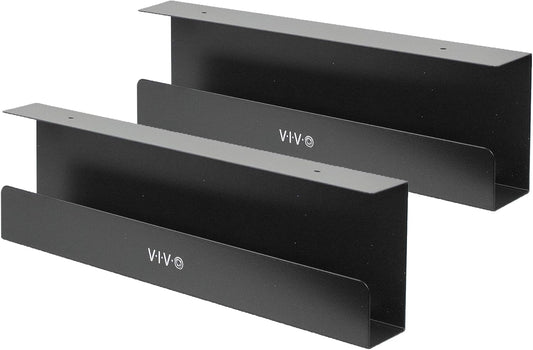 VIVO - Under Desk 17 Inch Cable Management Trays, Power Strip Holders, Cord Organizers, Wire Tamers for Office and Home, Black, 2 Pack, DESK-AC06-2C - Serious Techies