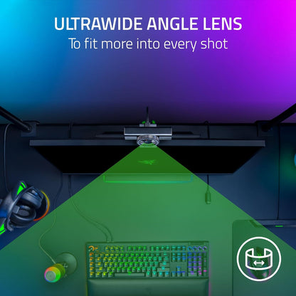 Razer - Kiyo V2 Streaming Webcam: 4K 30 FPS, 1080P 60 FPS - AI Powered Auto-Framing - Built-In Microphone - Ultrawide Angle Lens - Privacy Cover - Works with OBS, Xsplit, Discord, Zoom, Teams - Black - Serious Techies