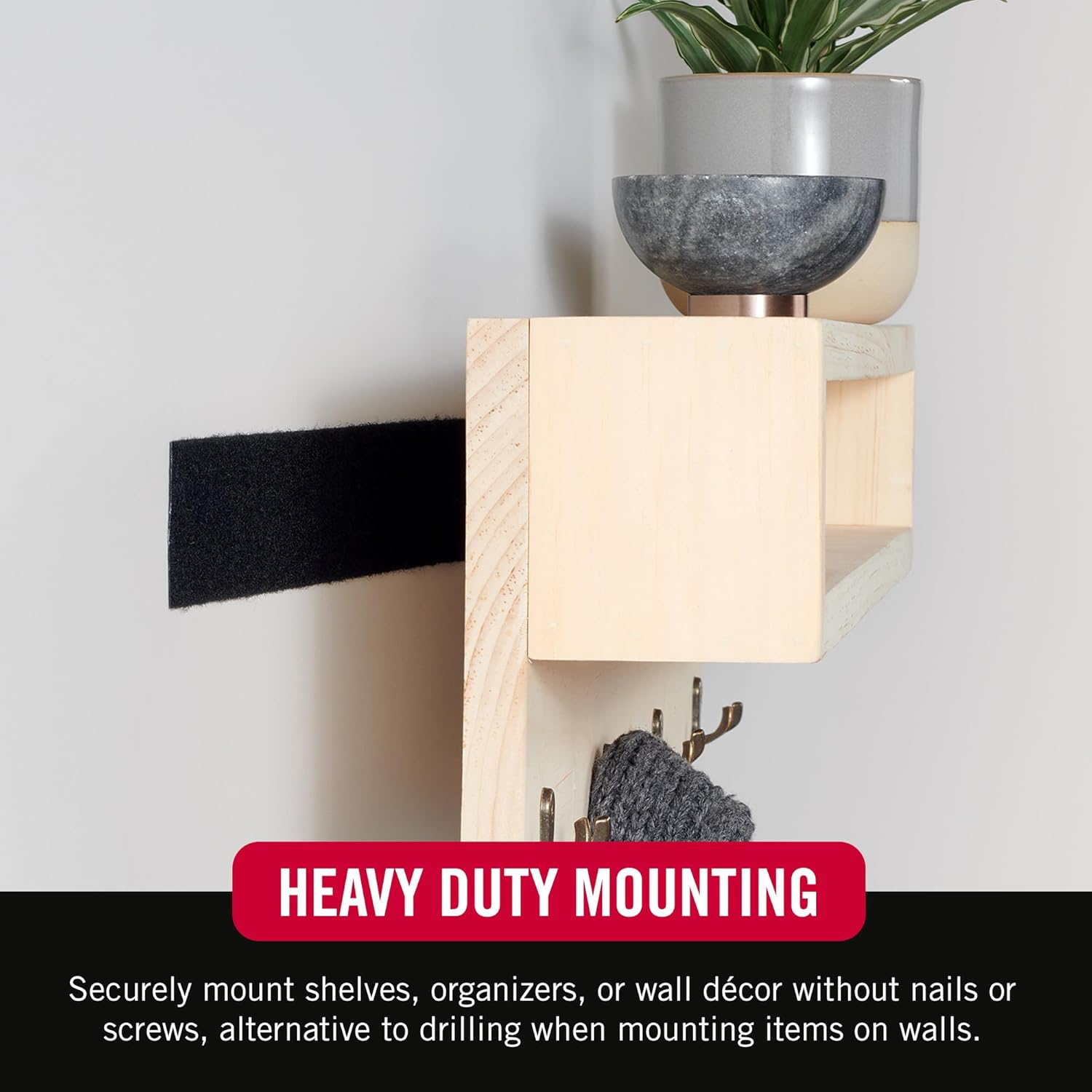 VELCRO - Heavy Duty Tape with Adhesive | 15 Ft X 2 in | Holds 10 Lbs, Black | Industrial Strength Roll, Cut Strips to Length | Strong Hold for Indoor or Outdoor Use, 15Ft X 2In - Serious Techies