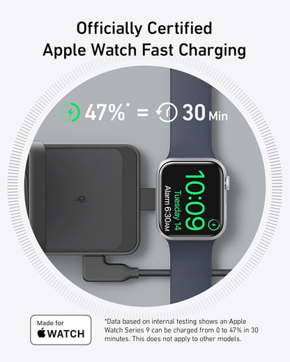 Anker - Maggo 3 in 1 Iphone 17 Charging Station, Magsafe-Compatible Wireless Charger Stand, Qi2 Certified 15W Foldable Charger for Iphone 17/16/15/14/13/12, Airpods, Apple Watch Ultra(Adapter Included) - Serious Techies