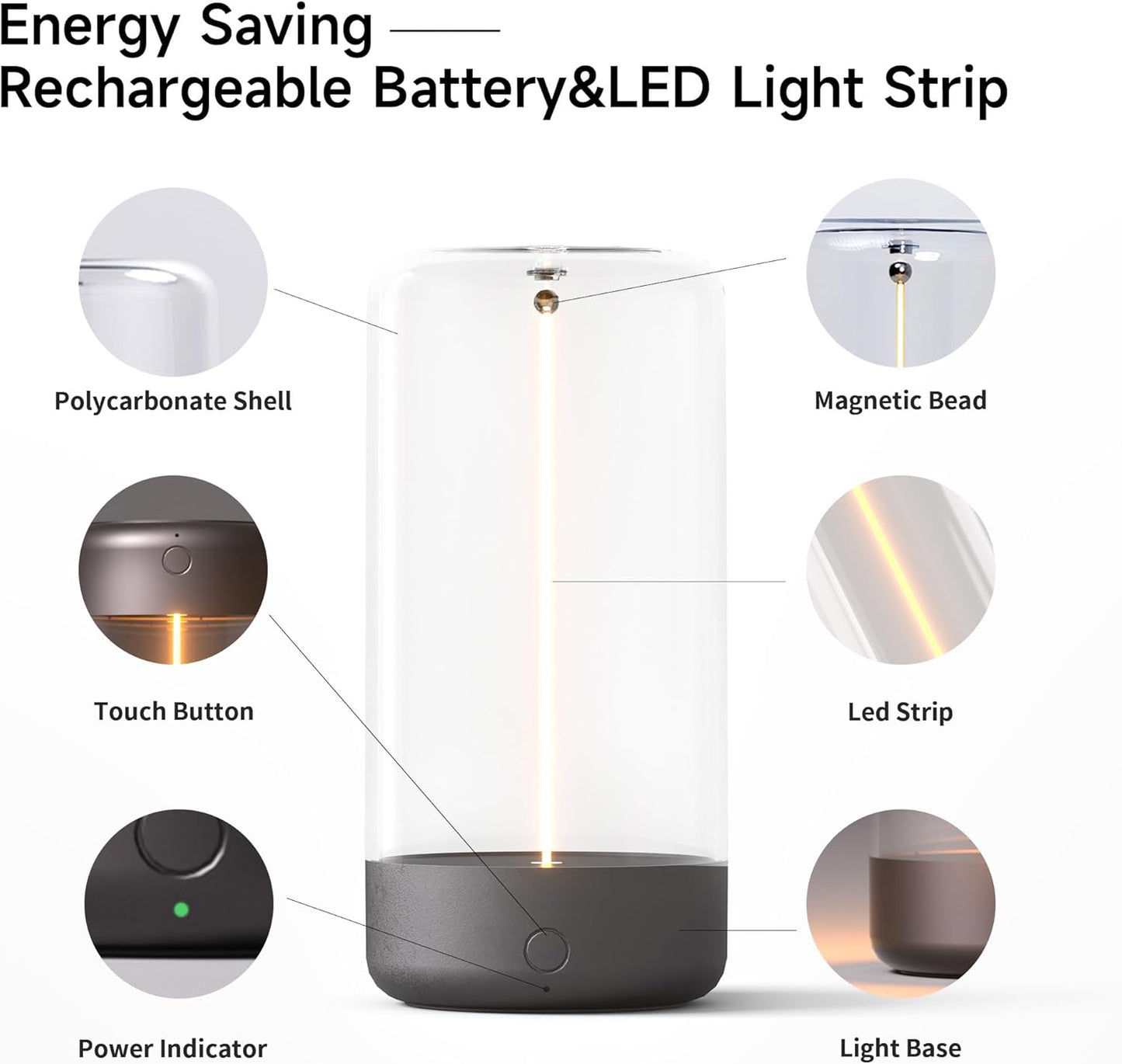 AUGE LIGHT - Mini Minimalist Table Lamp Cordless LED Desk Lamp Rechargeable Modern Night Lights Portable Nightstand Lamps Unique Ambient Light Mood Lighting - Serious Techies