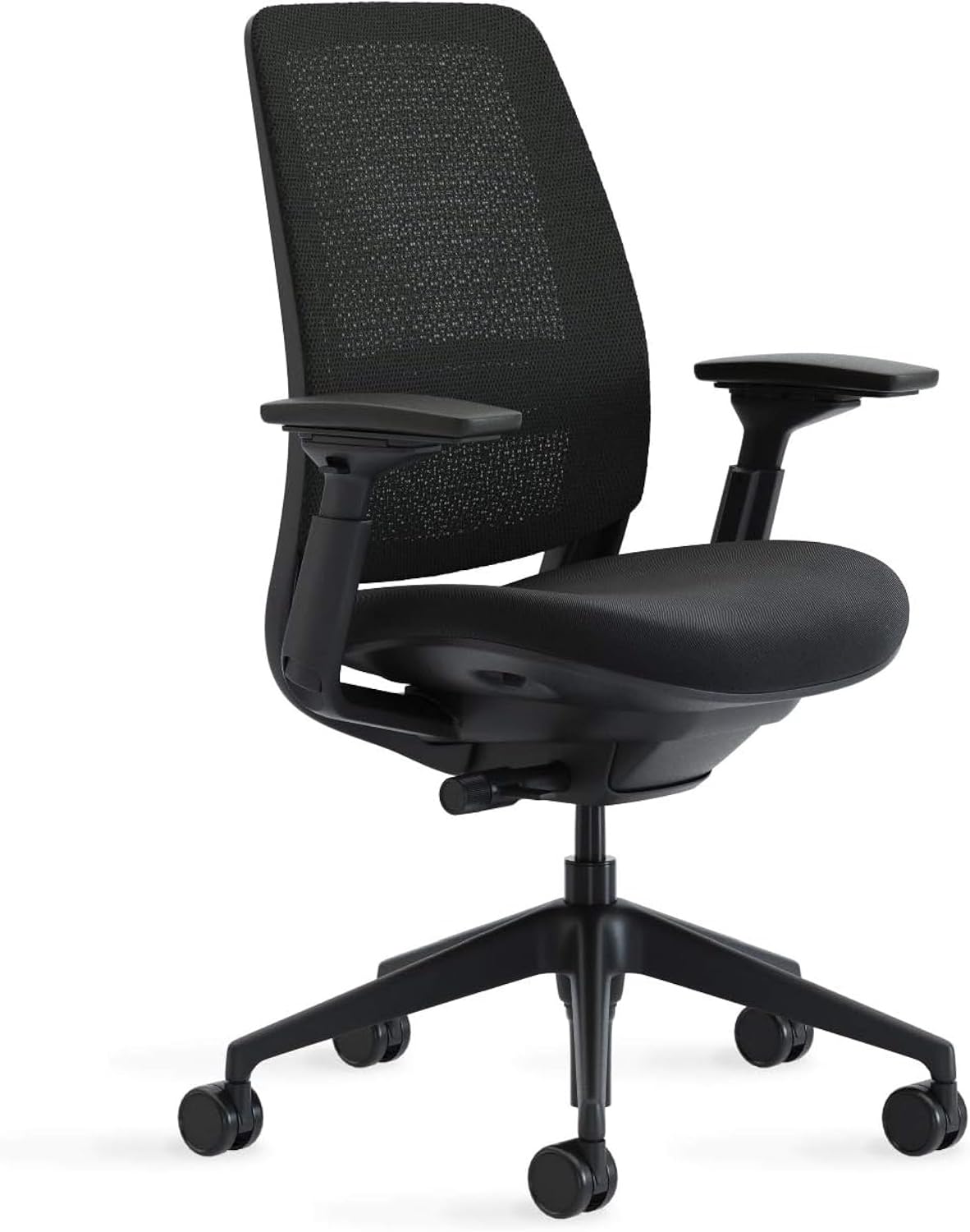 Steelcase - Series 2 Office Chair - Ergonomic Work Chair with Wheels for Carpet - with Back Support, Weight-Activated Adjustment & Arm Support - Adjustable Rolling Chairs for Desk - Graphite - Serious Techies