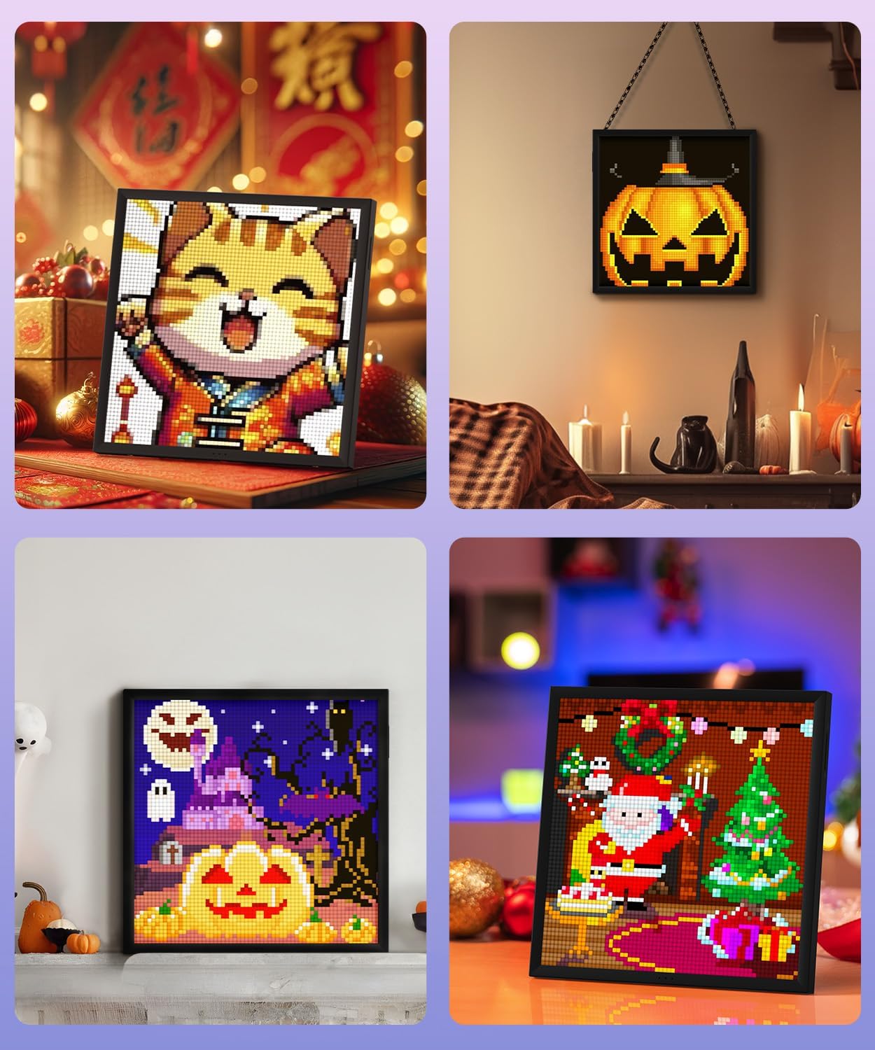 Pixoo-64 - Wifi Pixel Cloud Digital Frame with APP Control,64 X 64 LED Panel Display Frame for Gaming Room Decoration/Social Media Fans Counter