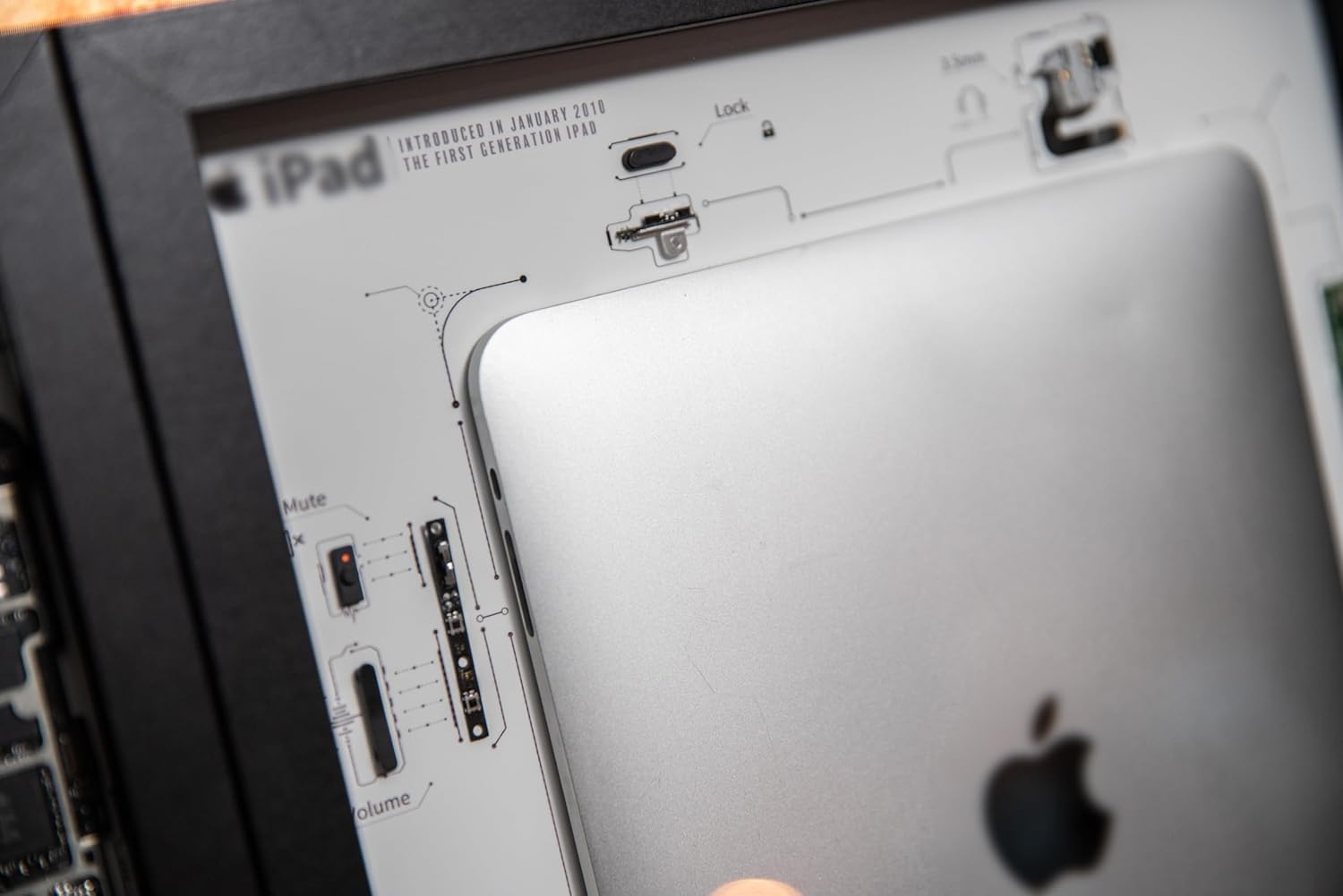Funbox Design - Disassembled Ipad Art with Frame, Disassemble Art, Framed Ipad 1, Ipad 1 Teardown, Unique Gift, Ipad Wall Art, Frame Art - Serious Techies