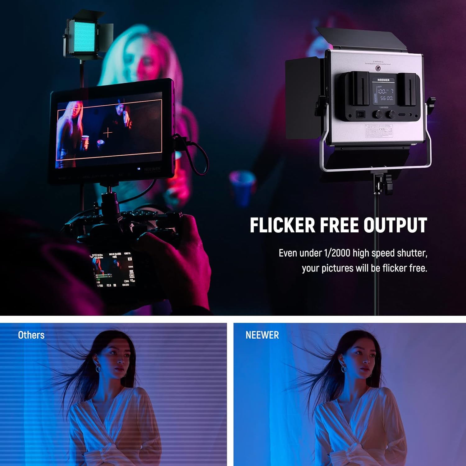 Upgraded 660 PRO II RGB LED Video Light with App Control & Tripod Stand Kit, 2 Pack 50W/1% Min Dimming/Cri97+/3200~5600K Key Lighting for Game Streaming Youtube Recording Studio Photography