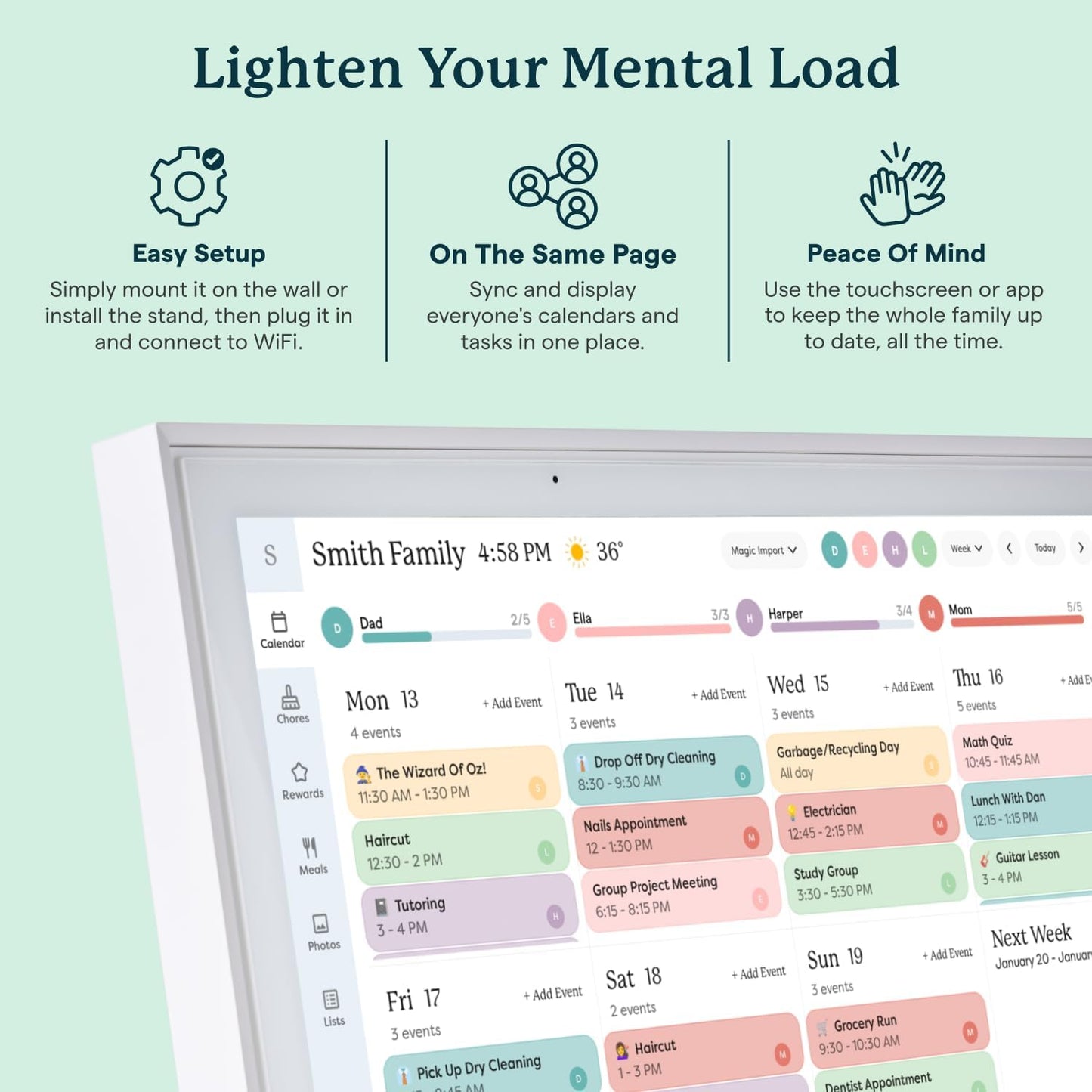 Skylight - Calendar - 15" Digital Calendar - White - Serious Techies
