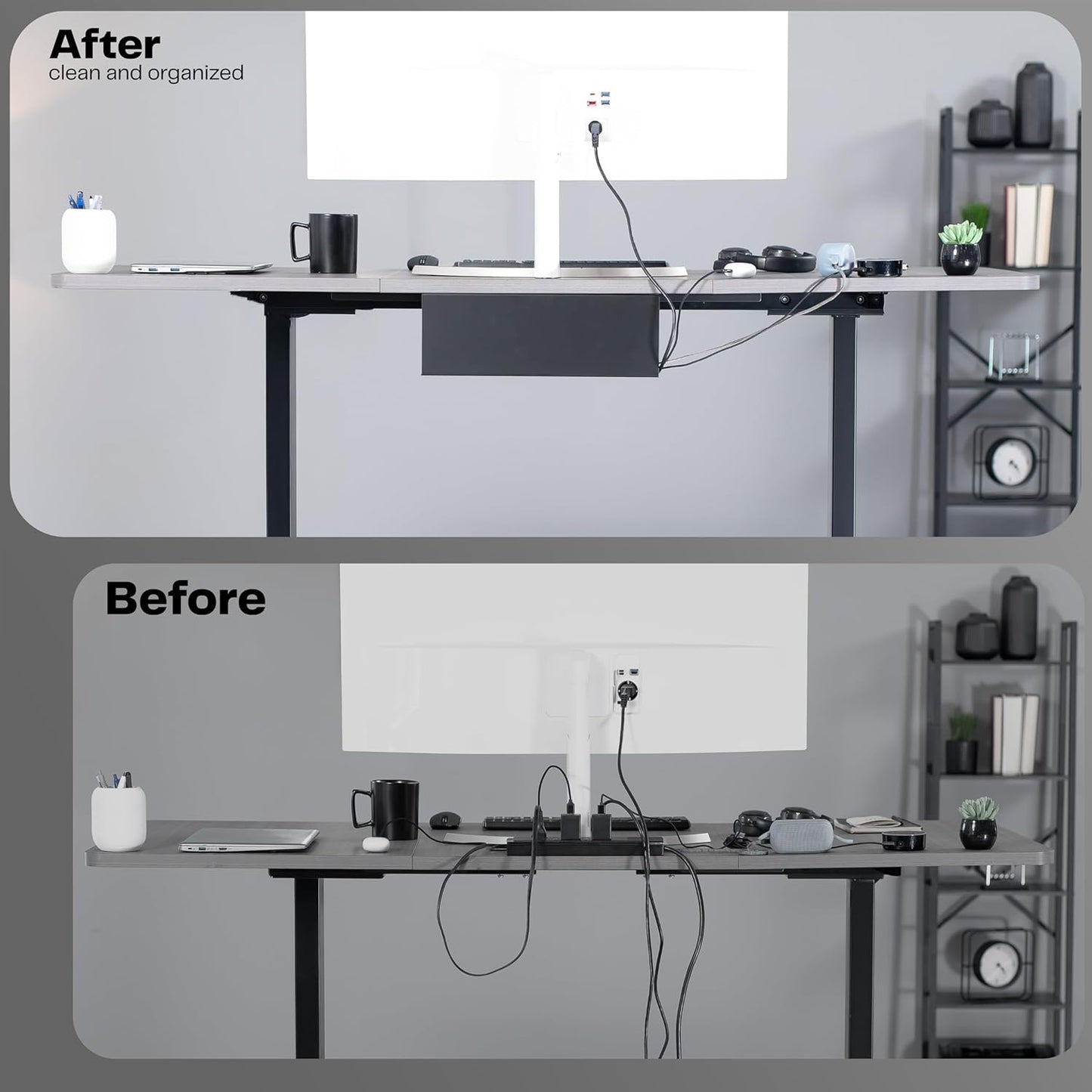 VIVO - Under Desk 17 Inch Cable Management Trays, Power Strip Holders, Cord Organizers, Wire Tamers for Office and Home, Black, 2 Pack, DESK-AC06-2C - Serious Techies