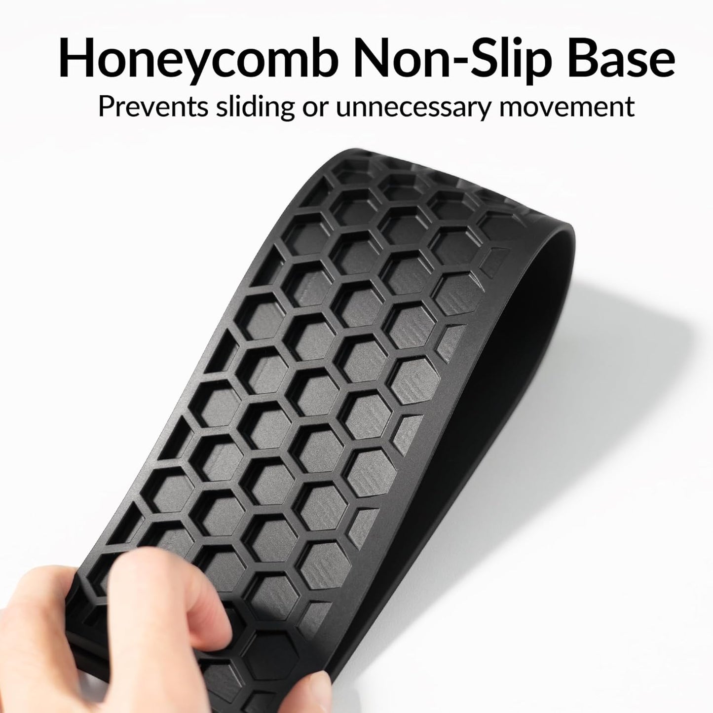 Keychron - Silicone Palm Rest for K5 SE / K5 Max / K5 Pro – 16.69" Wrist Support for Full-Size Low Profile Mechanical Keyboards, Smooth & Washable with Honeycomb Base, Black - Serious Techies