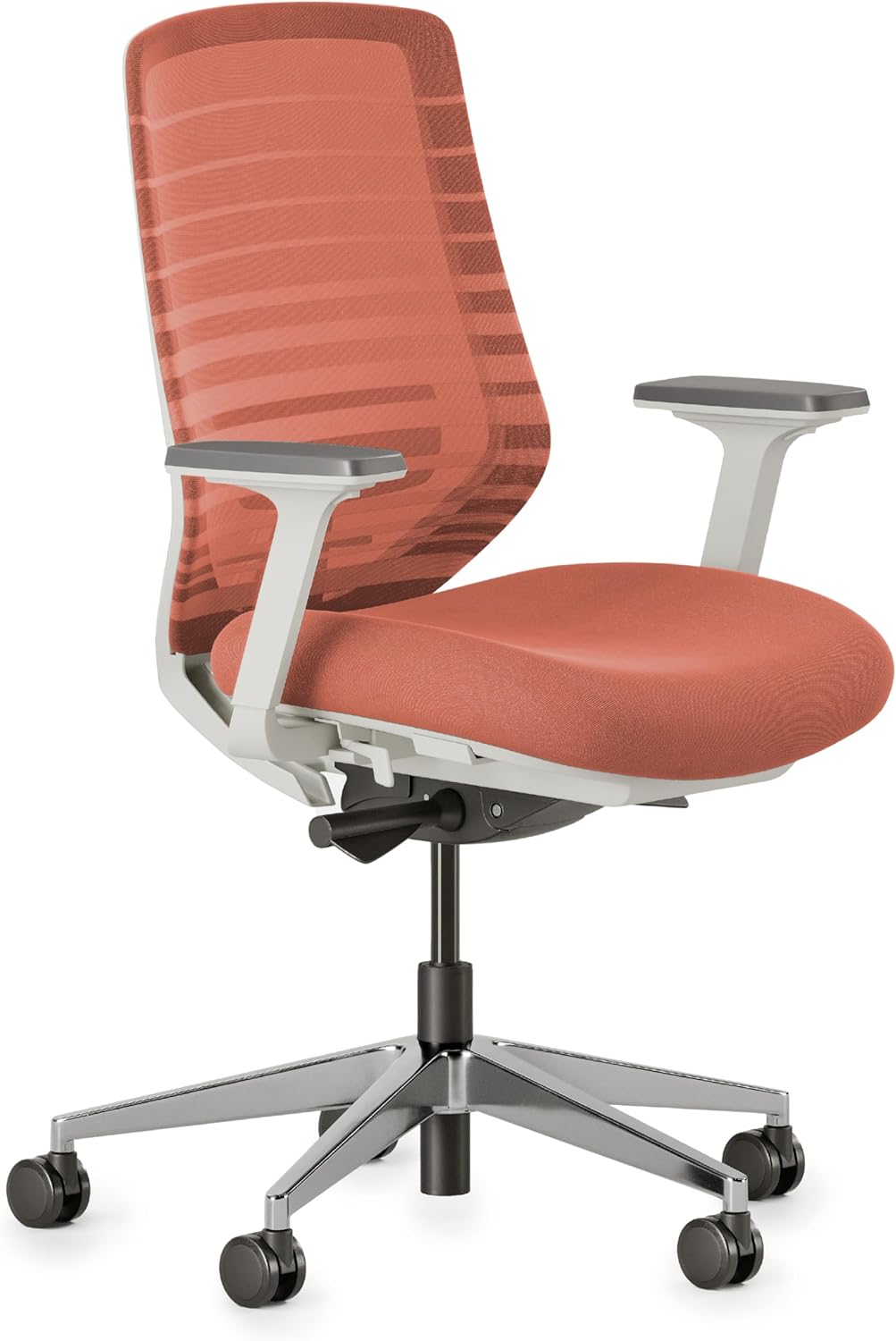 Branch - Ergonomic Chair - a Versatile Desk Chair with Adjustable Lumbar Support, Breathable Mesh Backrest, and Smooth Wheels - Experience Optimal Comfort and Support - Pebble - White - Serious Techies