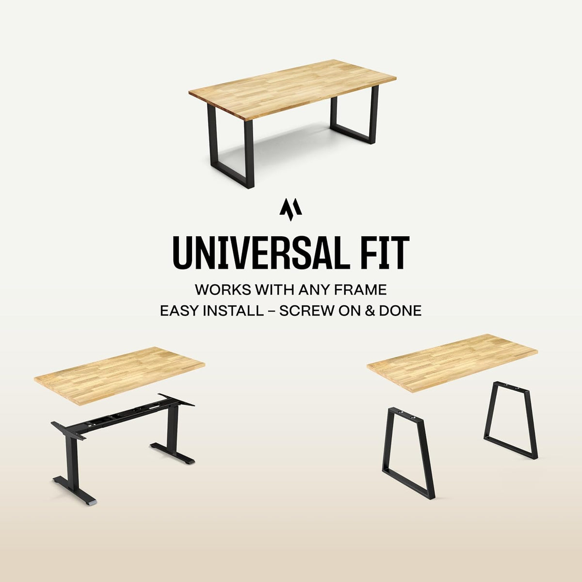 COREMINDED - Solid Wood Desk Table Top – Pre-Finished 1.2” Thick Tabletop - Universal Fit for Standing Desks, Countertops & Workstations (48" X 24", Rubberwood) - Serious Techies