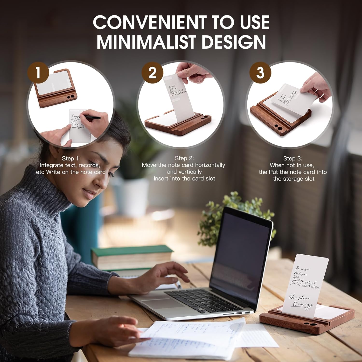 HEWYIOS - Daily to Do List Planner, Daily Todo Checklist Cards and Black Walnut Stand,50 Checklist Cards-Perfect Notepads for Work Desk or School，Productivity System Planners Notebook for Office Accessories - Serious Techies