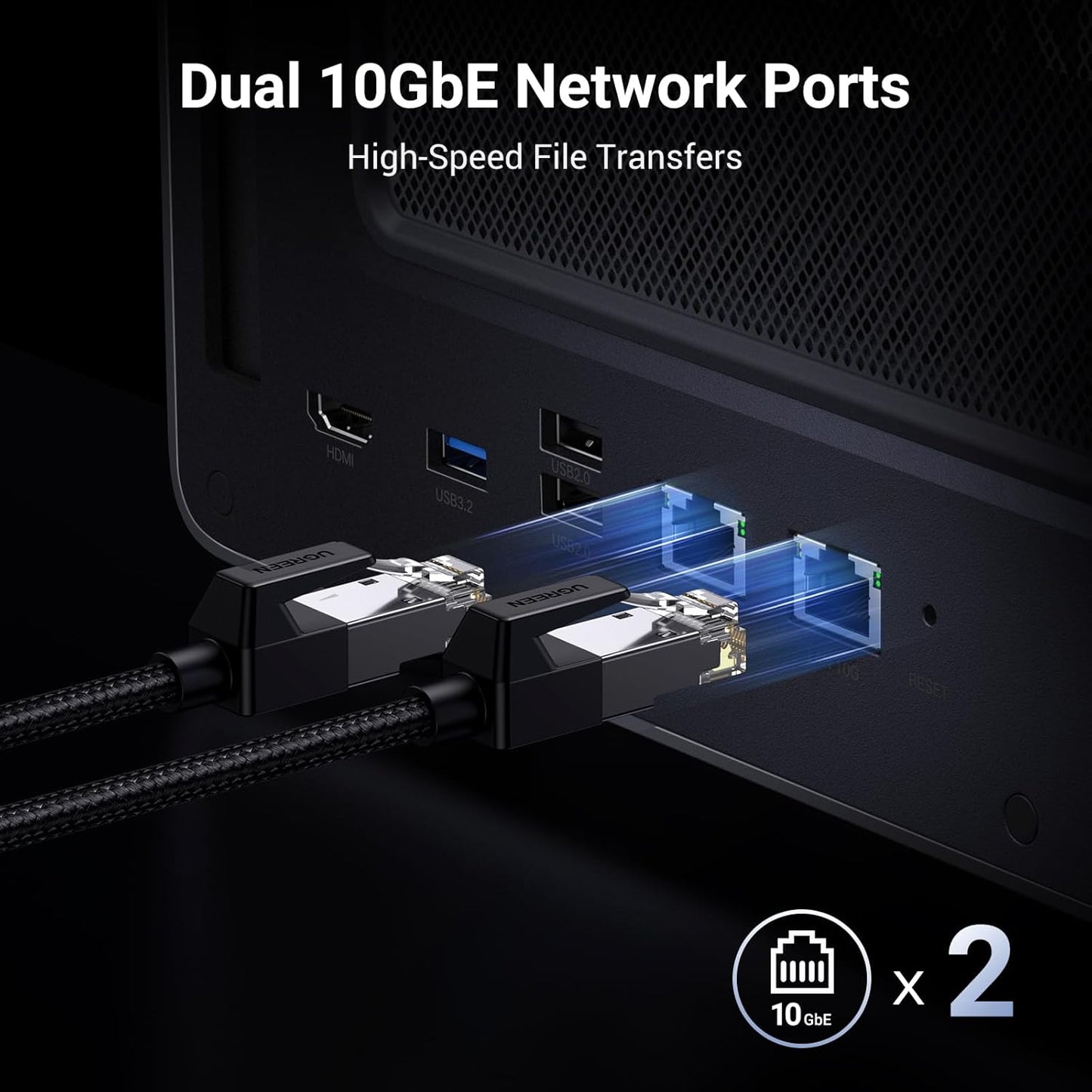 UGREEN - NASync DXP8800 plus 8-Bay Desktop NAS, Intel I5 1235U 10-Core CPU, 8GB DDR5 RAM, 128G SSD, 2X 10Gbe, 2X M.2 Nvme Slots, 8K HDMI, 2X TBT4, Network Attached Storage (Diskless) - Serious Techies