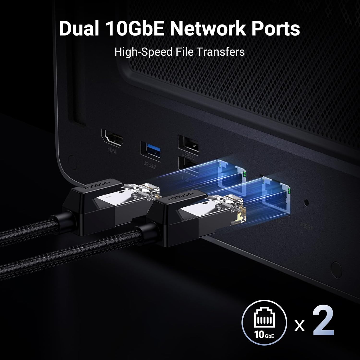 UGREEN - NASync DXP8800 plus 8-Bay Desktop NAS, Intel I5 1235U 10-Core CPU, 8GB DDR5 RAM, 128G SSD, 2X 10Gbe, 2X M.2 Nvme Slots, 8K HDMI, 2X TBT4, Network Attached Storage (Diskless) - Serious Techies