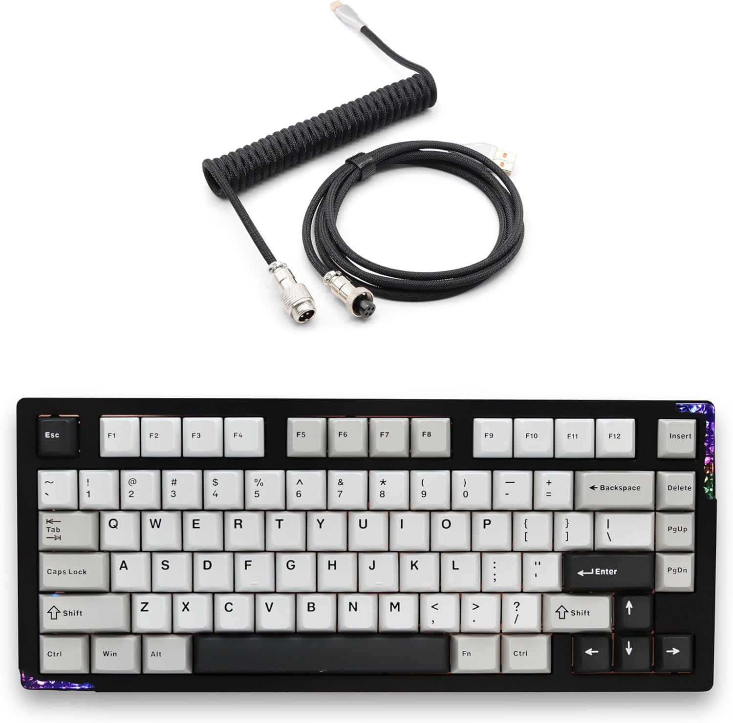 Weikav - Glacier Stars75S, Wireless/Wired, Detachable USB-C, Hot Swappable, CNC Aluminum Case, RGB Lighting, Pre-Built Mechanical Keyboard (Black Anodizing, Aviator Cable) - Serious Techies