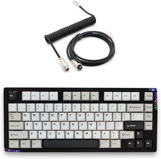 Weikav - Glacier Stars75S, Wireless/Wired, Detachable USB-C, Hot Swappable, CNC Aluminum Case, RGB Lighting, Pre-Built Mechanical Keyboard (Black Anodizing, Aviator Cable) - Serious Techies
