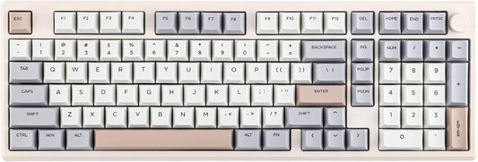 EPOMAKER - Galaxy100 QMK/VIA Wireless Gaming Keyboard, Aluminum Shell, Bluetooth/2.4Ghz/Usb-C, Pre-Lubed Hot-Swappable Linear Switches, NKRO, RGB Backlit (Creamy White, Marble White Switch) - Serious Techies