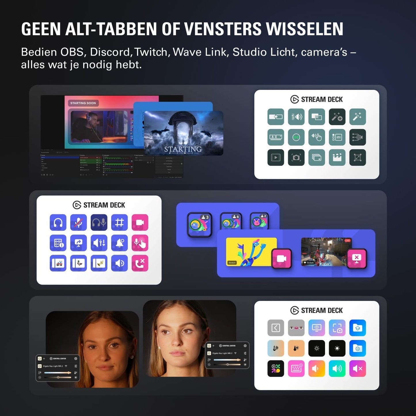 Elgato  - Stream Deck MK.2 White – Studio Controller, 15 Macro Keys, Trigger Actions in Apps and Software like OBS, Twitch, ​Youtube and More, Works with Mac and PC - Serious Techies