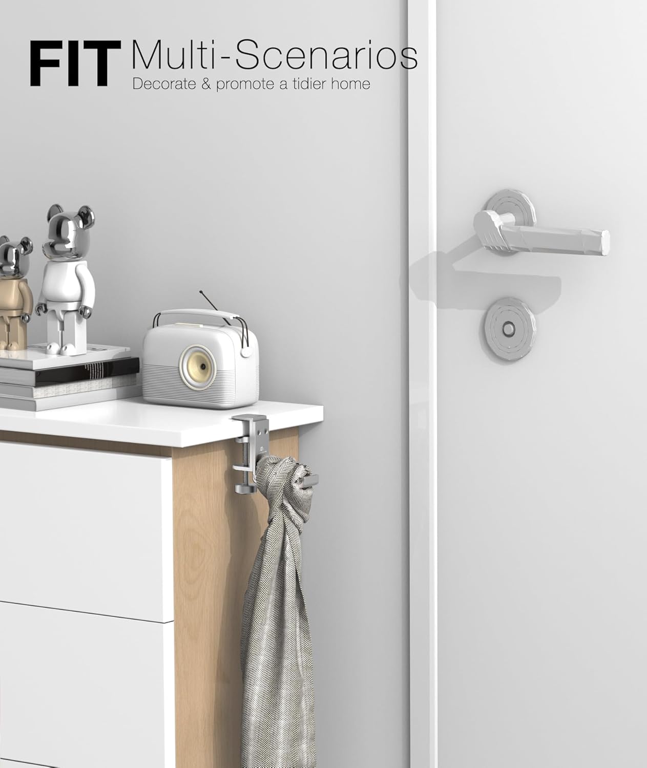  APPHOME - Foldable Headphone Stand and Hook – Aluminum Headset Holder Clamp Mount under Desk, Universal Fit for Gaming Headphones, Space-Saving Hanger Organizer - Serious Techies