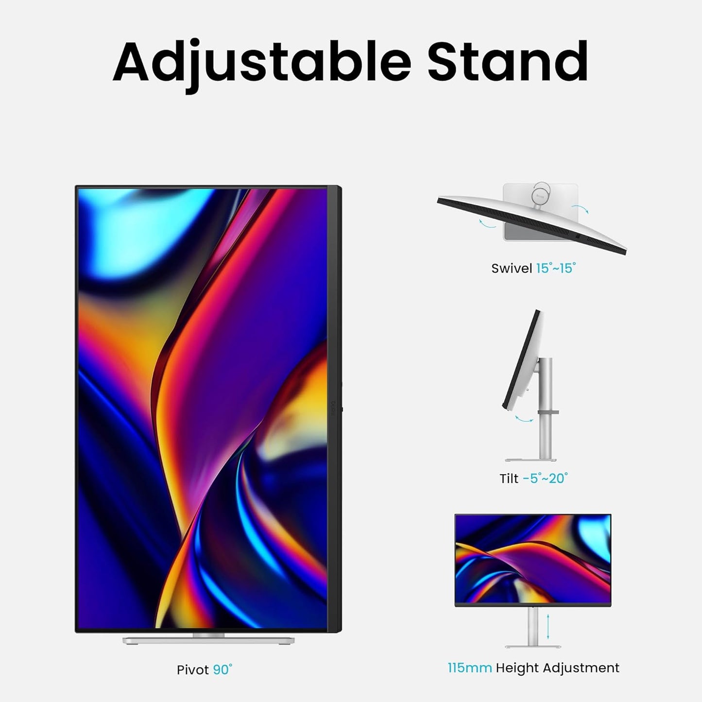 MA320U 32” 4K 3840X2160 Monitor for Macbook® Pro/Air, Dual USB-C, 90W Power Delivery, Mac Color Match, USB Hub, Brightness & Volume Control on Mac, Height & Tilt Adjustable Stand, P3 Color Gamut