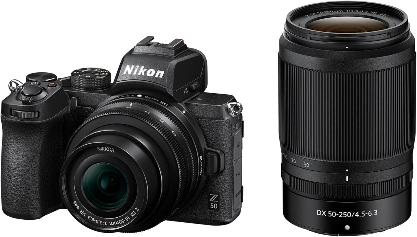 Nikon- Z 50 with Two Lenses | Compact Mirrorless Stills/Video Camera with Wide-Angle and Telephoto Zoom Lenses |  USA Model - Serious Techies