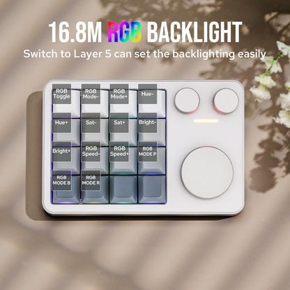 KIIBOOM - Cybrix 16 via Programmable Macro Pad - 16 Keys + 3 Knobs, Type-C Wired Aluminum Numpad, Hot-Swappable PCB, RGB Backlight, Lightweight & Portable Numeric Keypad for Windows & Mac (Silver) - Serious Techies