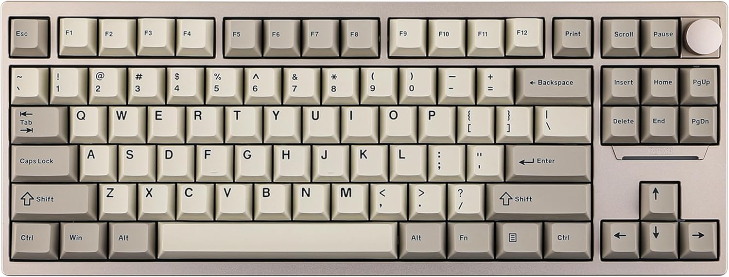 EPOMAKER - P87 TKL Aluminum Wireless Gaming Keyboard, QMK/VIA Programmable, 87% Bluetooth/2.4Ghz/Usb-C, with CNC Metal Knob and RGB Backlight (Black, Wisteria Tactile Switch) - Serious Techies