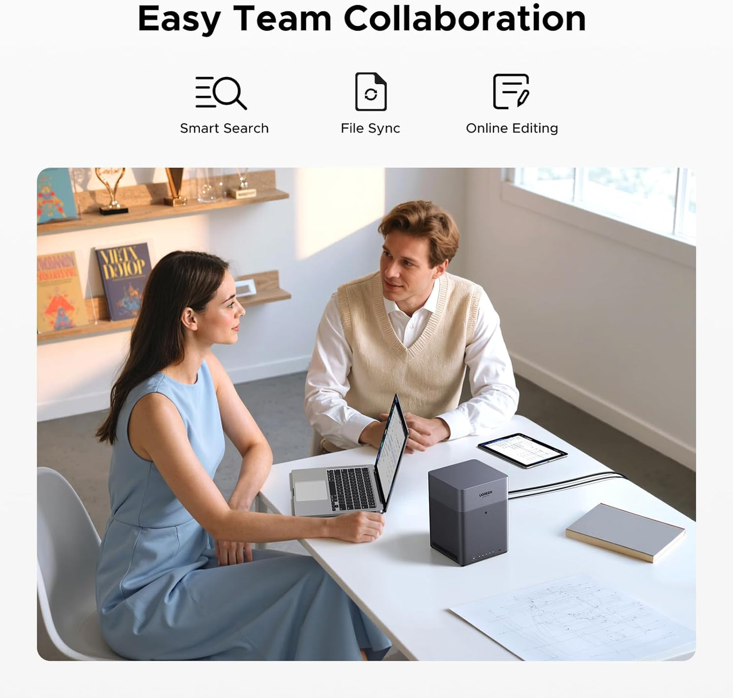 UGREEN - Nasync DH4300 plus 4-Bay Desktop NAS, Support Capacity 120TB (Diskless), Remote Access, AI Photo Album, Beginner Friendly System, 8GB LPDDR4X RAM, 2.5Gbe, 4K HDMI, Network Attached Storage - Serious Techies