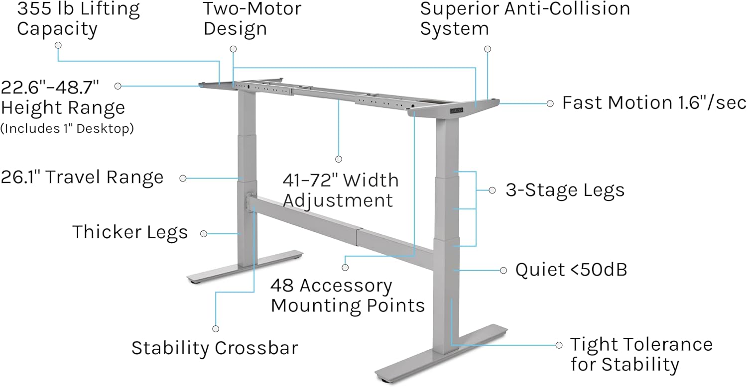 Uplift - Desk Acacia Butcher Block (60 X 24 Inch) Standing Desk 2-Leg V2-Commercial Adjustable Stand up C-Frame (Black), Advanced Keypad, Wire Grommets, Wire Tray, Rocker Board - Serious Techies
